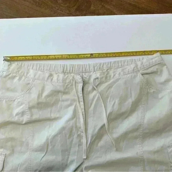 J.Jill Capri Cargo Pants Womens Size 22 Cotton High Rise Flat Front Drawstring - Picture 13 of 15